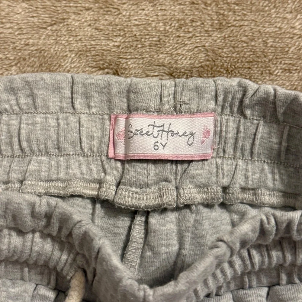 SweetHoney Girls Heather Gray Cotton Spandex Lounge Shorts Size 6Y Drawstring